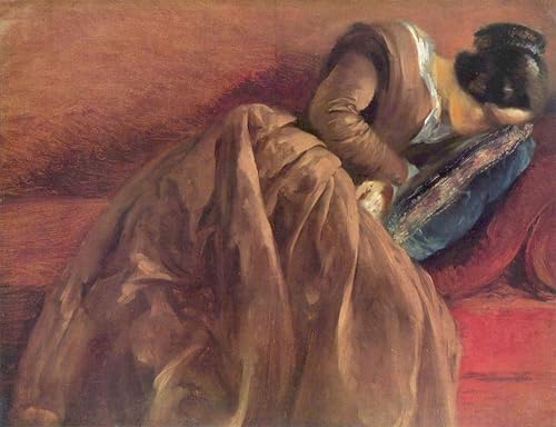 Lienzo de Emilie durmiendo por Adolph Von Menzel, arte que inspira calma