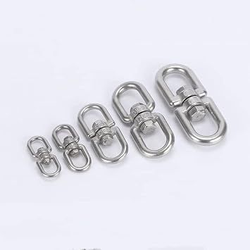qb500155b10n0 Stainless Steel Swivels, 13 Sizes Each Set, Rotary Hardware, Commercial Swivels, Chain Fittings, Twisting Remover, M5, Set of 10
