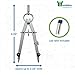 Bundaloo Geometry Metal Math Compass Set - Mathematical, Art, Woodworking, Drafting, Drawing Tool - All-Steel Construction, Spare Lead, Adjustable Wheel, Automatic Locking