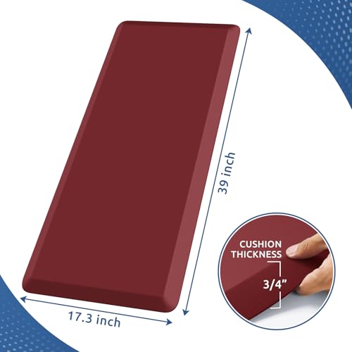 Image of 0.8 inch Thick Kitchen Mat Cushioned Anti Fatigue Rug Comfort Floor Mats | Water-Resistant, Non-Slip, Easy to Clean Comfort Floor Mat for Kitchen, Sink & Office, Multiple Colors & Sizes, 17.3 inchx39 inch