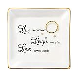 JoycuFF Inspirational Gifts for Women Manra Ring Trinket Dish Encouragement Jewelry Tray Unique...