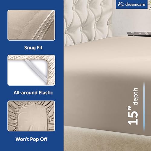 Image of DREAMCARE California King Sheet Sets - 6 pcs Breathable Cooling Sheets