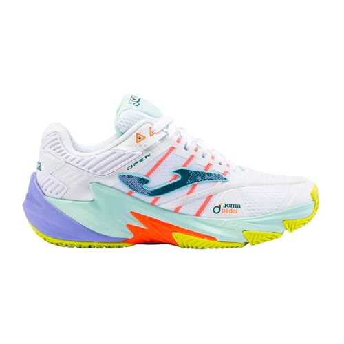 Joma Zapatillas de Tenis/Padel Mujer Open Lady - Blanco/Turquesa, Blanco Turquesa, 37 EU