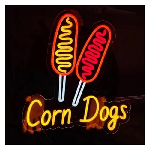 Enseigne LED Corn Dogs Néon Lumineux Suspendu Intensité Variable