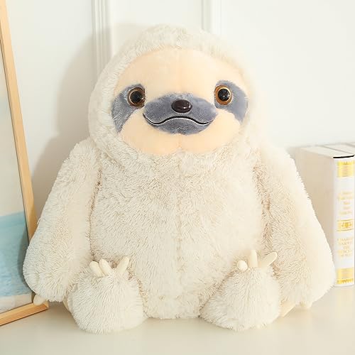 Image of Winsterch Giant Sloth Stuffed Animal 27.5 inch Soft Plush Toy, Ivory | Adorable Goofy Expressions, Big Sized for Cozy Cuddling, Soft Plush, Ideal Gift for Boys and Girls