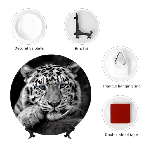 Assiette décorative tigre noir et blanc pour salon et bureau chic
