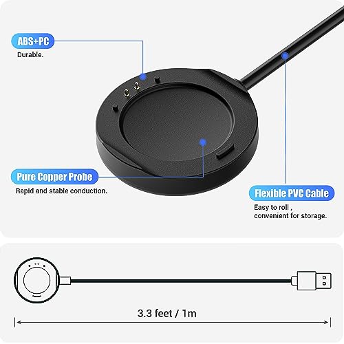 TUSITA Charger Compatible with Wahoo TICKR FIT Heart Rate Armband - 1M - Thumbnail 3