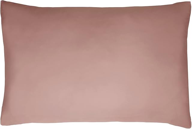 Sleepdown Pillowcase 100% Cotton Sateen Pack of Two Housewife Pillow Cover Set Anti-Allergy 300 Thread Count Luxury Bed Linen - Blush Pink - 50 x 75cm