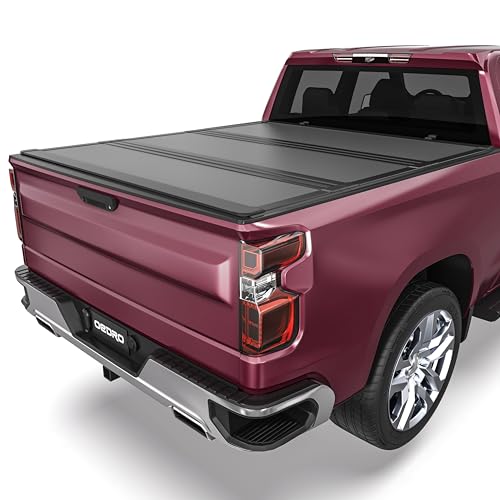 Image of OEDRO Low-Profile Hard Tri-Fold Tonneau Cover for 2019-2026 Silverado 6.6ft