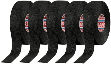 51608 Noise Damping PET Fleece Automotive Wire Harness Tape, Black, 19mm x 15m, 5 Rolls