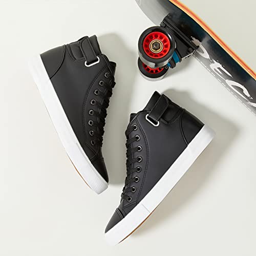 yageyan Men White high top Sneakers for Casual Black pu Leather Fashion Shoes for Men4