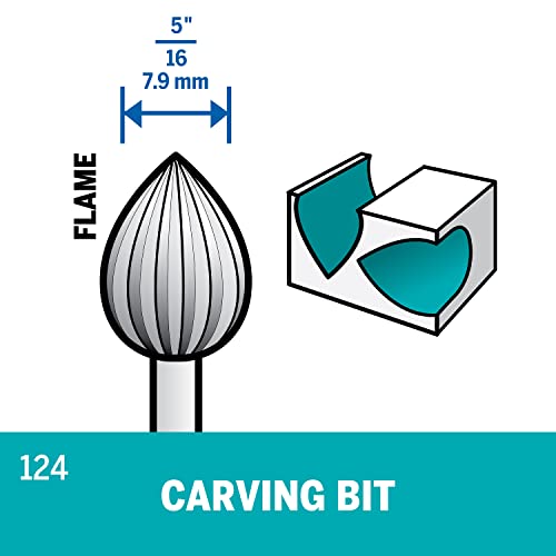 Dremel 124 Rotary Tool Accessory Carving Bit- Perfect For Wood, Plastic, And Soft Metals , Gray #TOP2