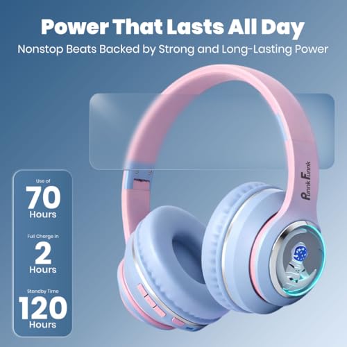 Image of PunnkFunnk Kids Watch + Headphone Combo, GPS, SOS, Camera, Touch Display, Wireless Headphones with Bluetooth 5.3, HD Sound, Built-in Mic, Comfortable Over-Ear Design