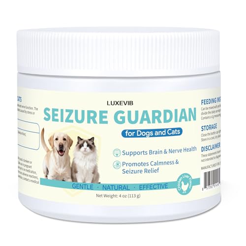 Nervous System Supplements Seizure Guardian for Dogs and Cats Natural Herbal Formula for Daily Relaxation Stress Response and Reduce Sudden Loss of Balance or Collapse - 4 oz