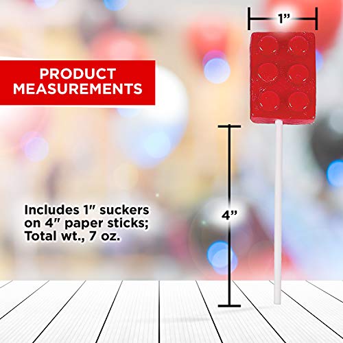 Brick Party Building Block Suckers - 12 Pack, Individually Wrapped - Game Birthday Party Candy And Favors #TOP2