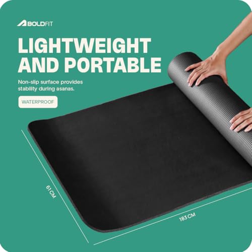 Boldfit Yoga Mats for Women and Men NBR Material with Carrying Strap, Extra Thick Exercise Mats for Workout Yoga Mat for Women for Workout, Yoga, Fitness, Exercise Mat Anti Slip Yoga Mats (Image - 4)