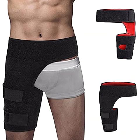 Solace Care Adjustable Hip Groin Stabilizer and Hip Brace for Sciatica Pain Relief, Thigh Leg Compression Support Wrap Sleeve for Pulled Muscles, Hip Joint Pain, Quad Hamstring Joints Recovery Cover