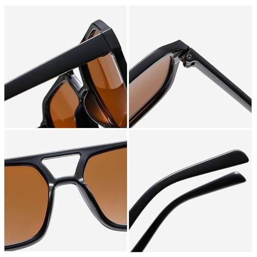 Retro Sunglasses Unisex Stylish Big Frame Sun Glasses Ins Style Shades Sunglasses Fashion Black Frame Shades 6