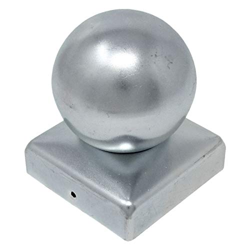 SO-TOOLS® Pfostenkappe mit Kugel Stahl verzinkt Abdeckkappe für Pfosten 80 x 80 mm