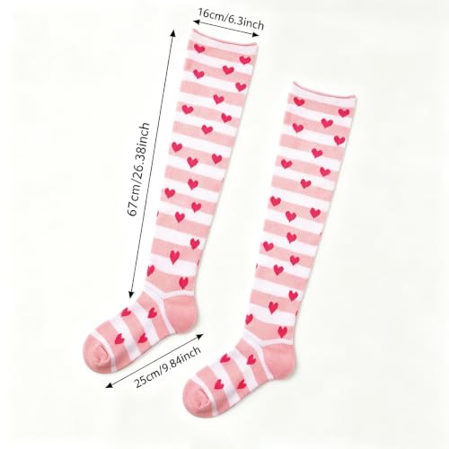Image of YELAIVP Plus Size Thigh High Socks Extra Large Stripe Over Knee High Stockings for Women