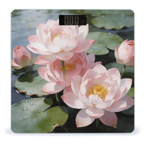 Báscula digital de baño Bright Sunny Day Lotus Flowers 400lb