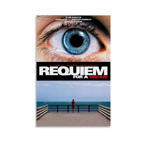 Requiem for A Dream Poster, Wandkunst, Leinwand, ästhetisches Vintage-Poster, dekoratives Gemälde, Wohnzimmer, Schlafzimmer, Dekoration, 20 x 30 cm, ungerahmter Stil Requiem for A Dream Poster, Wandkunst, Leinwand, ästhetisches Vintage-Poster, dekoratives Gemälde, Wohnzimmer, Schlafzimmer, Dekoration, 20 x 30 cm, ungerahmter Stil