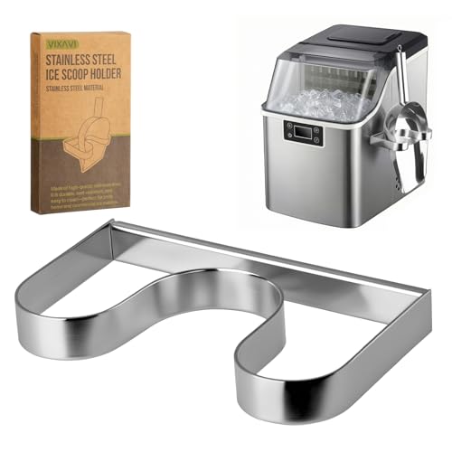 Stainless Steel Magnetic Ice Scoop Holder for Ice Maker - Stainless Steel Rack with Strong Magnets - Tool Free Mount for Ice Machines - Durable Holder for Kitchen, Bar, Restaurant, Coffee Station