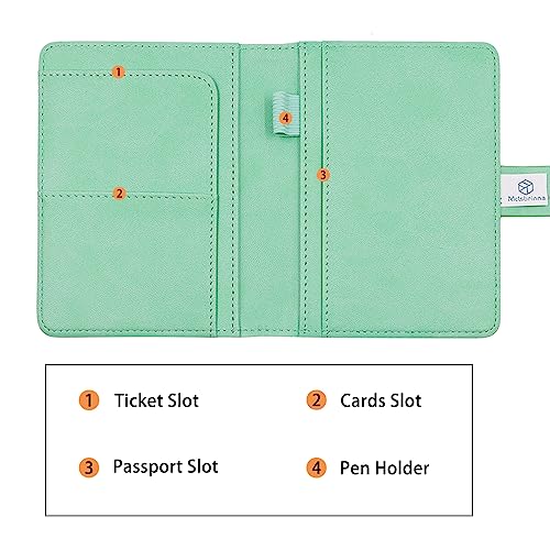 Image of Melsbrinna Premium Leather Passport Holder Covers Case, Waterproof Rfid Blocking Travel Wallet Passport Holder with Pen Holder, Cute Passport Book for Women /Men