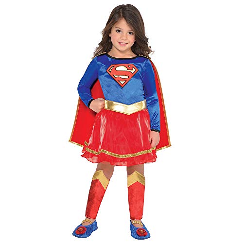 Suit Yourself Classic Supergirl Halloween Costume for Toddler Girls, DC’s Superman Family, 3-4T, Includes Accessories