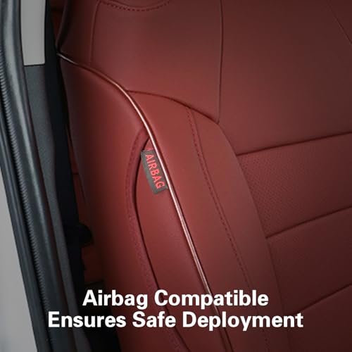 Image of EKR Rav4 Seat Covers Custom Fit for Toyota Rav4 2021-2024 Prime SE,XSE & 2019-2025 Hybrid /PHEV SE,XSE, Leather Car Seat Cover Full Set for SUV,Faux Leather(Burgundy)