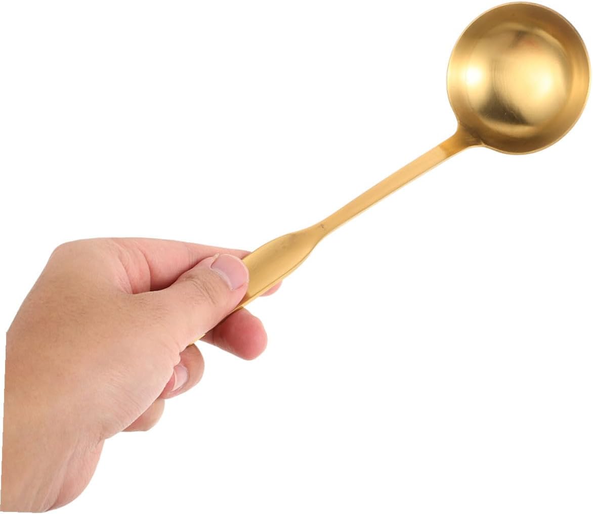 Golden Stainless Steel Soup Ladle 2pcs Thickened Heat Resistant