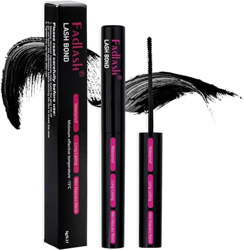 Fadlash Lash Bond Lashes Cluster Glue 0.35OZ Black Long Retention Eyelash Glue for Personal DIY Eyelashes Extension Waterproof