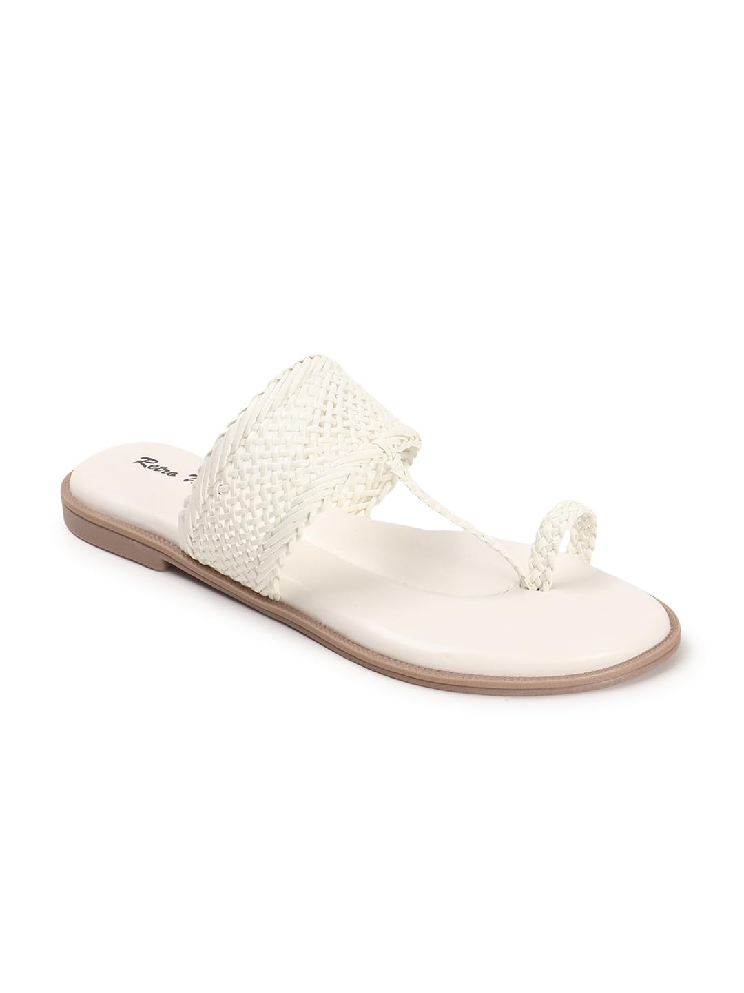 retro walk NV Style Women’s Kolhapuri Flats for Casual and Ethnic Wear | Stylish Synthetic Slip-On Flats with Toe Ring and Braided Strap | Comfortable Sandals for Women & Girls-picture-18