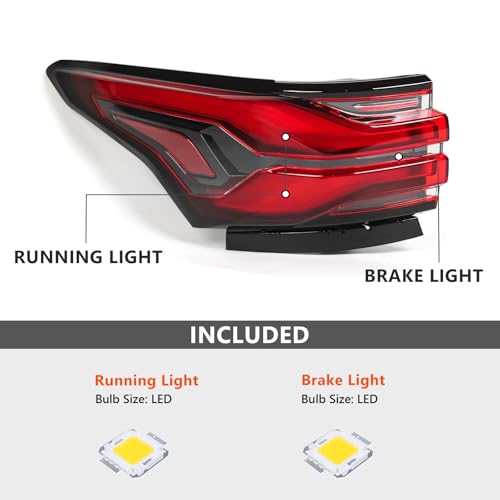 FIONE LED Outer Tail light Assembly Compatible with Chevy Traverse 2022 2023 2024 Left Driver Side Rear Brake Light LH by FIONE - Used condition - Image 2