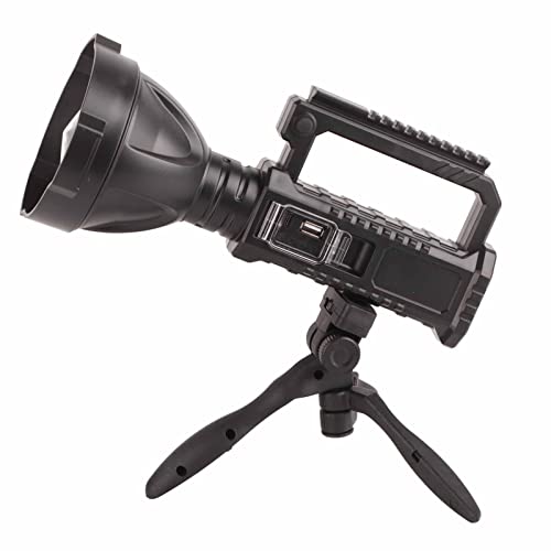 ERYUE Foco LED de Largo Alcance, Potente Linterna con Carga USB para Actividades Al Aire Libre, Plástico Ligero de 6000mAh