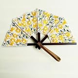 Abanico plegable español, portátil, de tela, multiusos, hecho a mano, abanico bordado decorativo, para eventos tradicionales (estilo G)