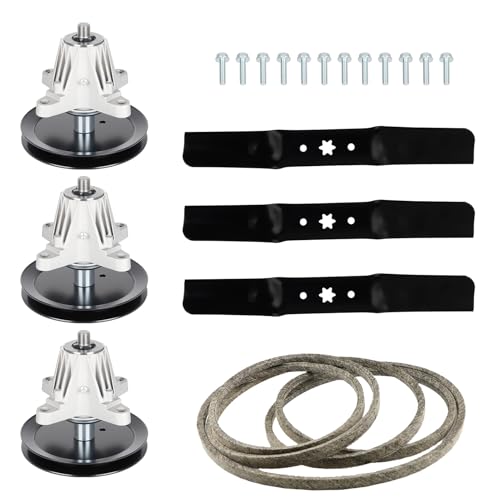 54 Deck 918-06978 Spindle Rebuild Kit for Cub Cadet ZT1 54 RZT 54 RZT L54 RZT S54 3 Spindles for 618-06978 with Pulley for Craftsman Z6600 Z6900 3 Blades for 742-05056 942-05056 1 148 1/4 Belt