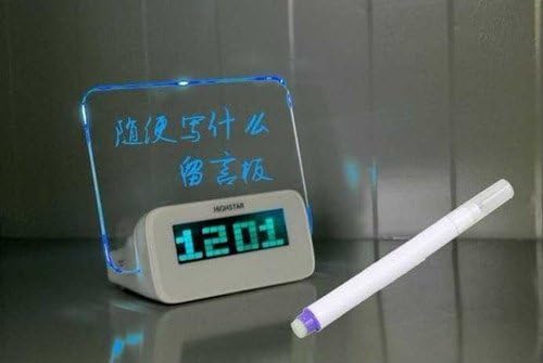 Eioo Tech Digital Alarm Clock 4 USB Clock Message Board Memo Board and Highlighter/alarm Clock (Blue)
