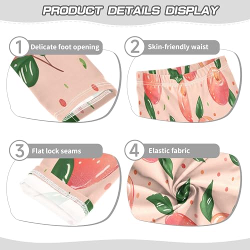 Bolaz Toddler Girls Leggings Printed Yoga Pants Leggings Pink Peach for Kids3