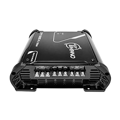 Timpano TPT-1000.4 Compact 4 Channel Car Audio Amplifier 4 x 260 Watts at 2 Ohms High Power Stereo 12 Volts Full Range Class D Amp Bridgeable