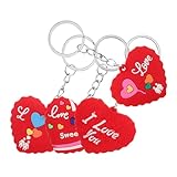 [Yardwe] 柔らかいシリコン製ハート型キーホルダー ロマンチックな吊り下げ飾り 鍵やバッグ用アクセサリー バレンタイン 七夕の 向け 4個セ