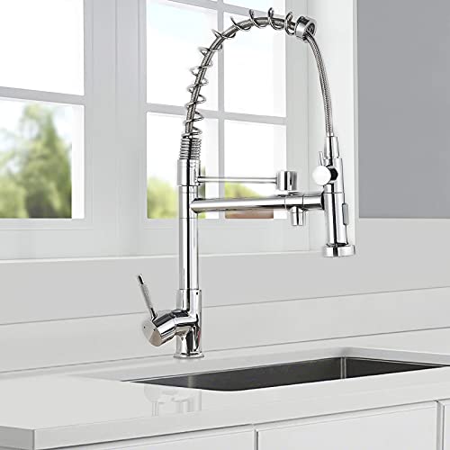 Küchenarmatur 3 Sprühmodi abnehmbar Edelstahl Spültischarmatur 360° Drehfunktion Einhebelmischer Silber Chrom Cover