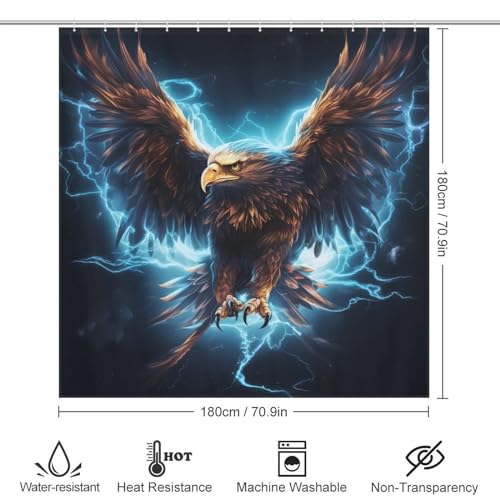 Rideau de douche imperméable en polyester lavable 183x183 cm