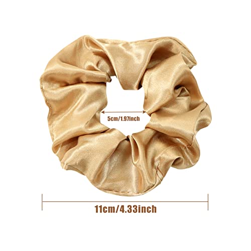 Hanyousheng 8 Stück Haargummis Seide, Scrunchies Satin für Damen, Haargummi Scrunchie, Weiche Seide Elastisch Haarband, 6 Farben Satin Haargummi Set, Silk Skrunschis Groß für Damen Frauen Mädchen