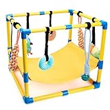 Fsawdnn Puppy Play Gym with 8 Hanging Toys, Indoor Puppy Jungle Gym with Interactive Dog Enrichment Toys.PVC Frame with Small Dogs Hammock Enrichment Activity Center