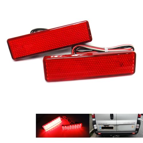 2x feu réflecteur de pare-choc lentille rouge, LED, anti-brouillard, freinage, DRL pour Vivaro Movano Master II Trafic II III Primastar