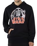 Star Wars Darth Vader Hoodie Men's Sketch Design Logo Pullover Adult Sweatshirt (Large)
