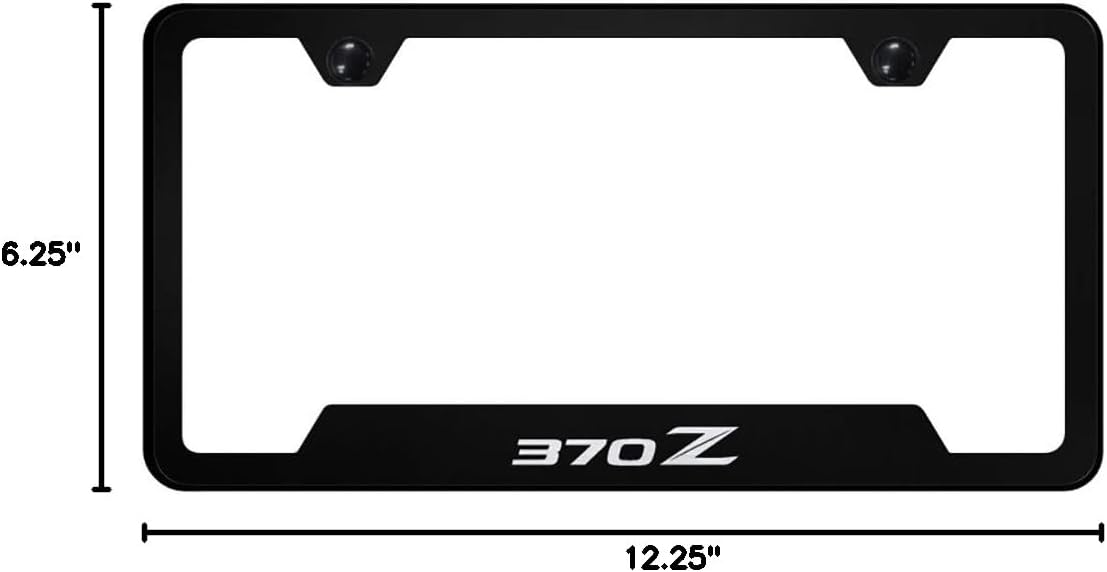 Au-TOMOTIVE GOLD License Plate Frame for Nissan 370Z (Black)