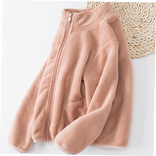 LIFKOME 1pc Fleece Children's Coat Kid Clothes Girl Coat Children Outerwear Girl Clothes Coral Fleece Coat Kid4