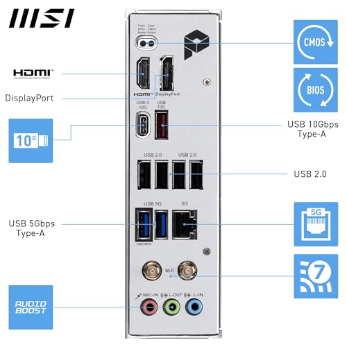 Image of MSI PRO B850M-P WiFi Motherboard, ATX - Supports AMD Ryzen 9000 /8000 / 7000 Processors, AM5 - DDR5 Memory Boost (8200+ MT /s OC), PCIe 5.0 x16 & 4.0 x16, M.2 Gen5, Wi-Fi 7, 5G LAN